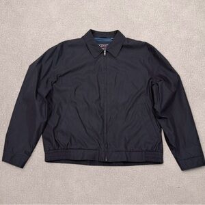 Relaxed Fit Navy Blue Lightweight Zip-Up Jacket